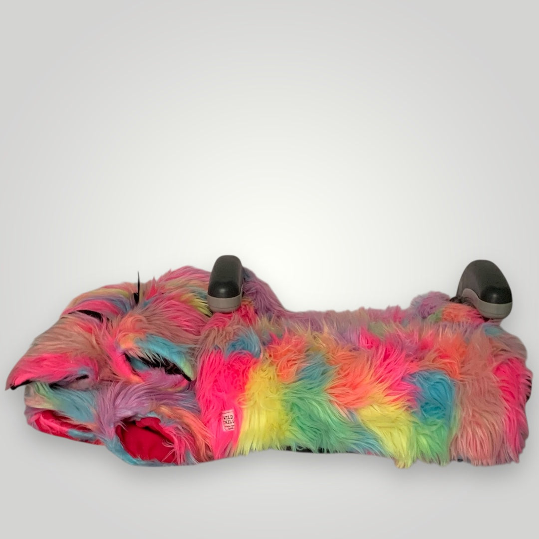 🦄 Unicorn Rainbow Husky Faux Fur Booster Seat Cover