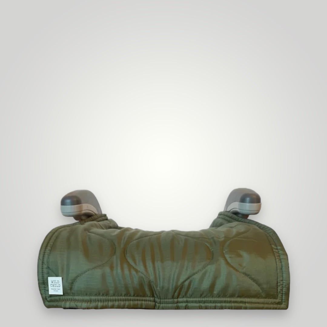 🐉 Green Poly Quilted Jacket Kids Booster Seat Cover