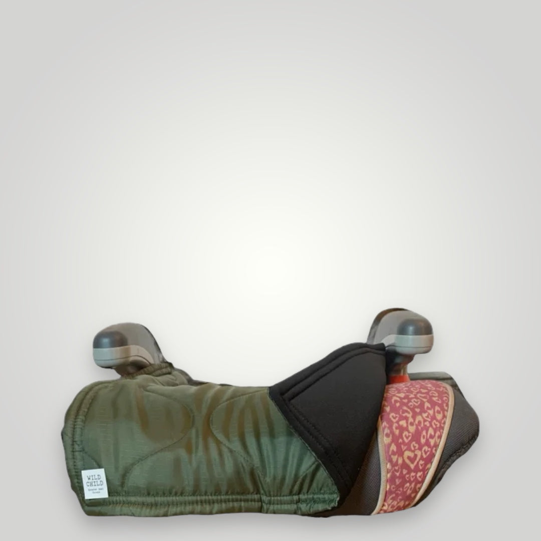 🐉 Green Poly Quilted Jacket Kids Booster Seat Cover