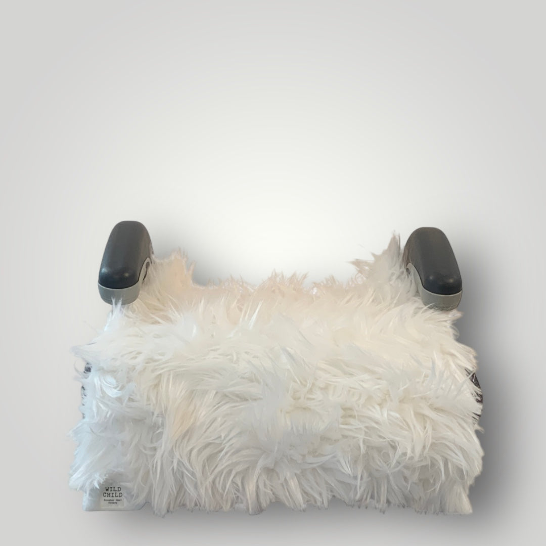 🤍White Husky Faux Fur Kids Booster Seat Cover