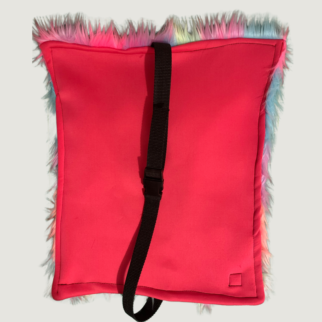 Unicorn Rainbow Husky Faux Fur Booster Seat Cover